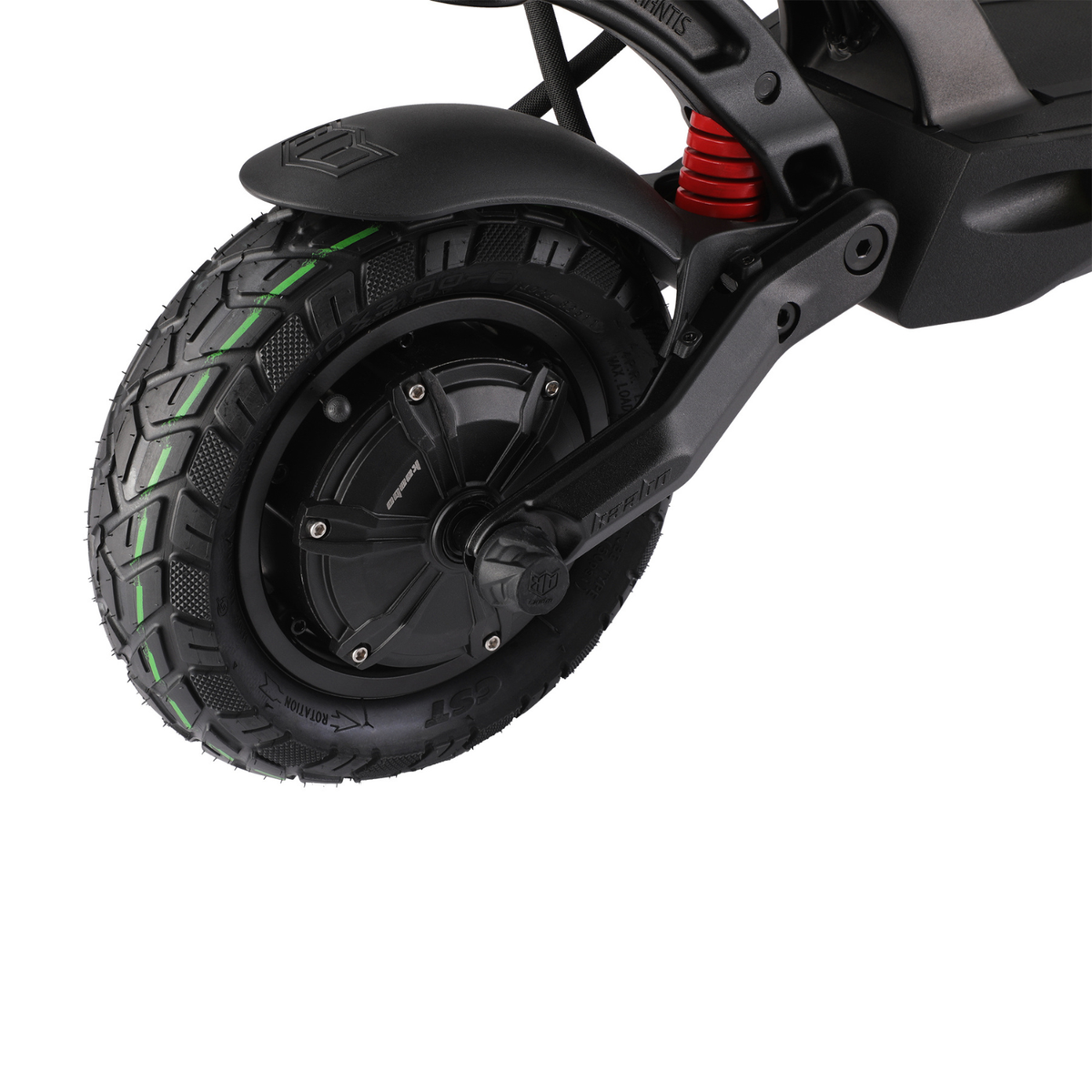 Kaabo Mantis 10 Plus – détail roue et suspension