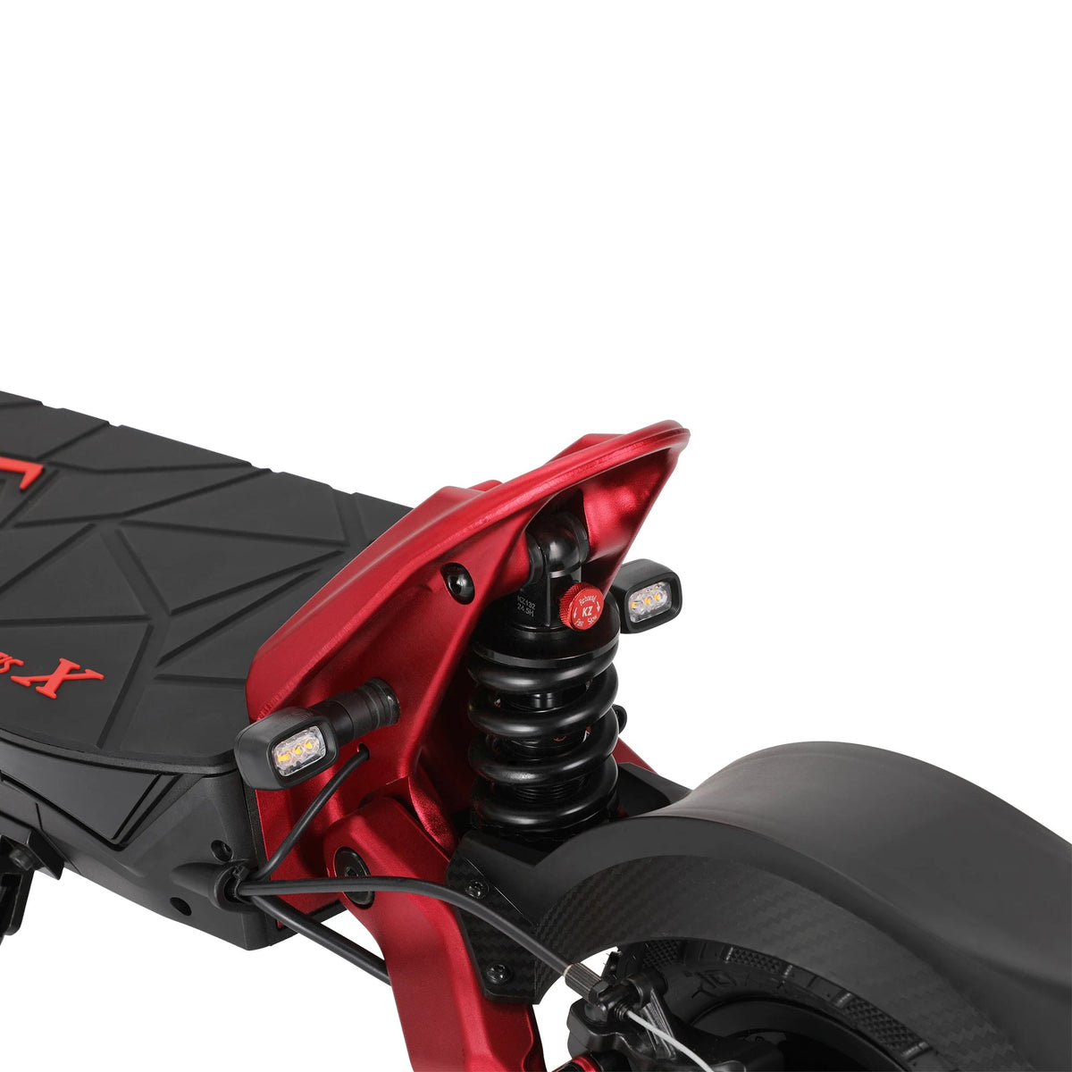 Kaabo Mantis X Plus coloris rouge — vue de detail