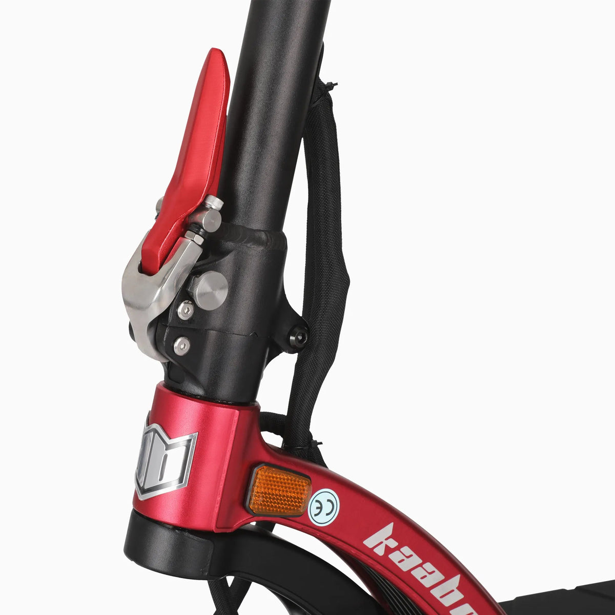 Kaabo Mantis X Plus coloris rouge — vue du guidon
