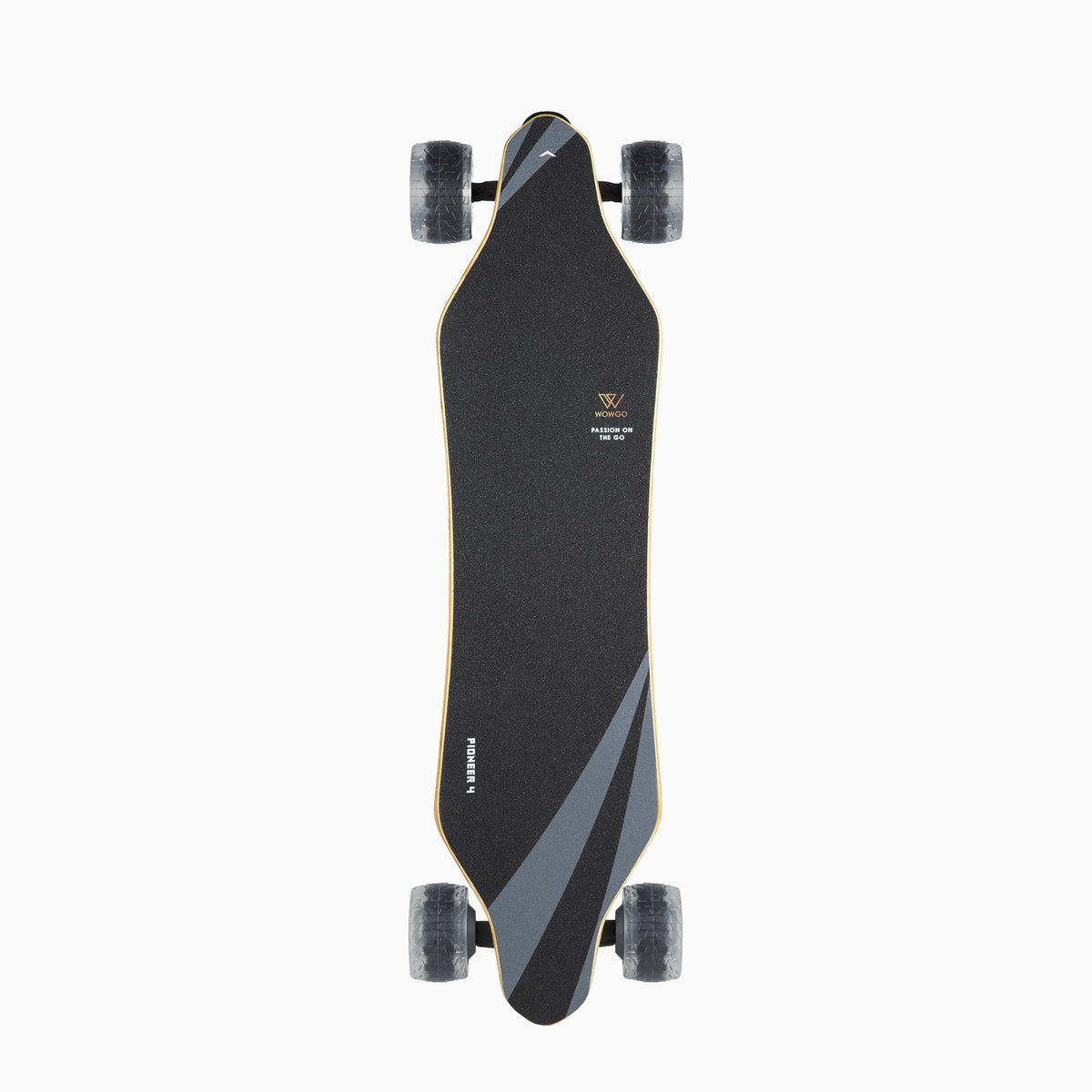 WowGo Pioneer 4, vue entière du plateau et des quatre roues