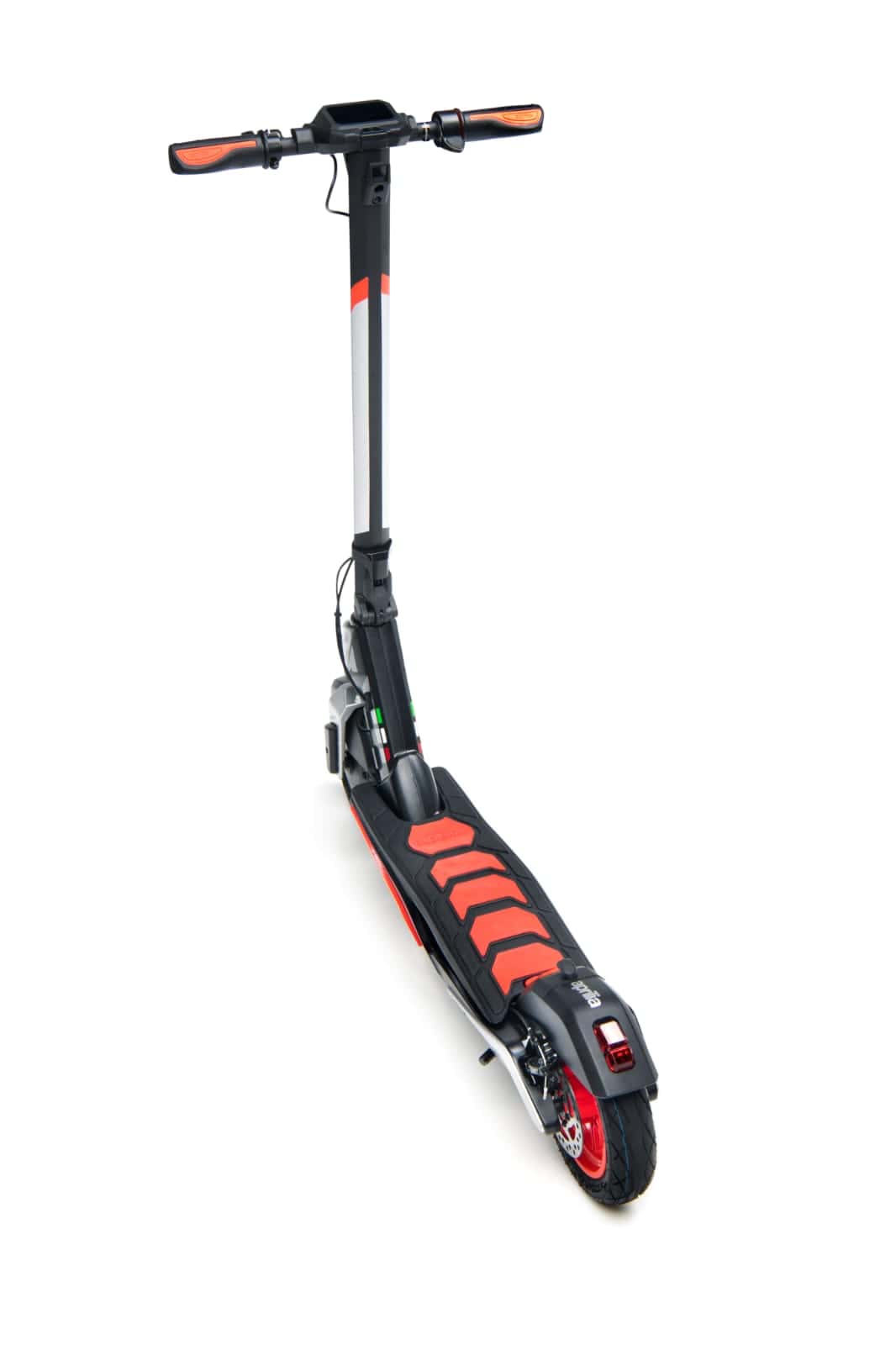 Trottinette Aprilia eSR1 noire et rouge vue de trois quarts