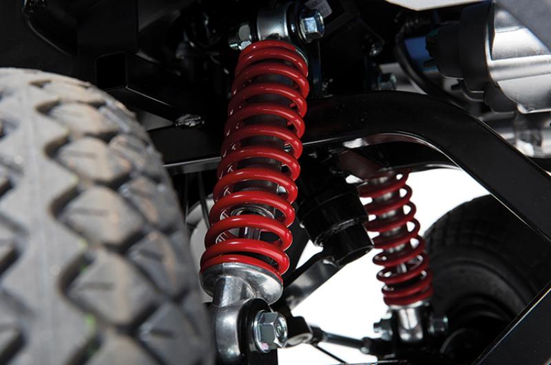 Suspension avancée rouge du scooter Invacare Comet Pro