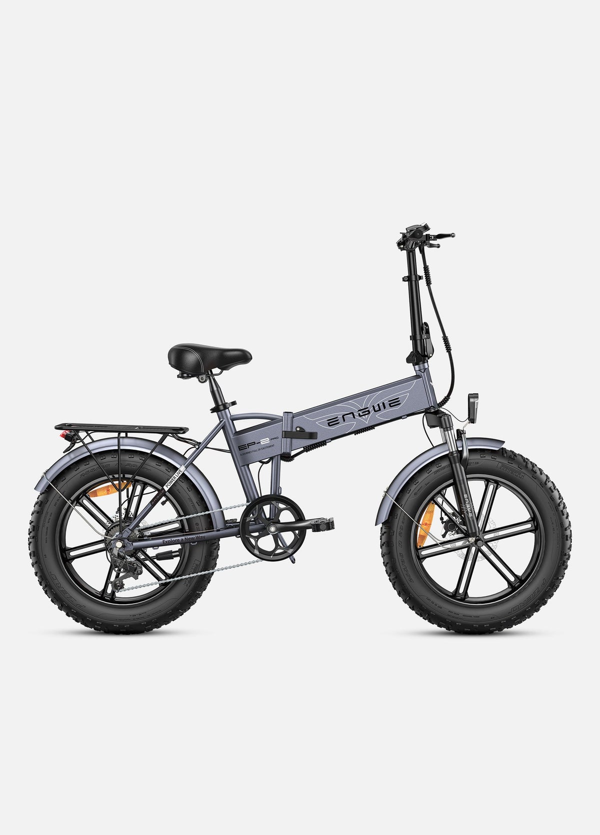 ENGWE EP-2 Pro gris, vélo électrique pliant fat bike vu de profil