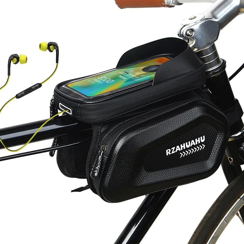 Bike frame bag with phone holder - ScootiBoo